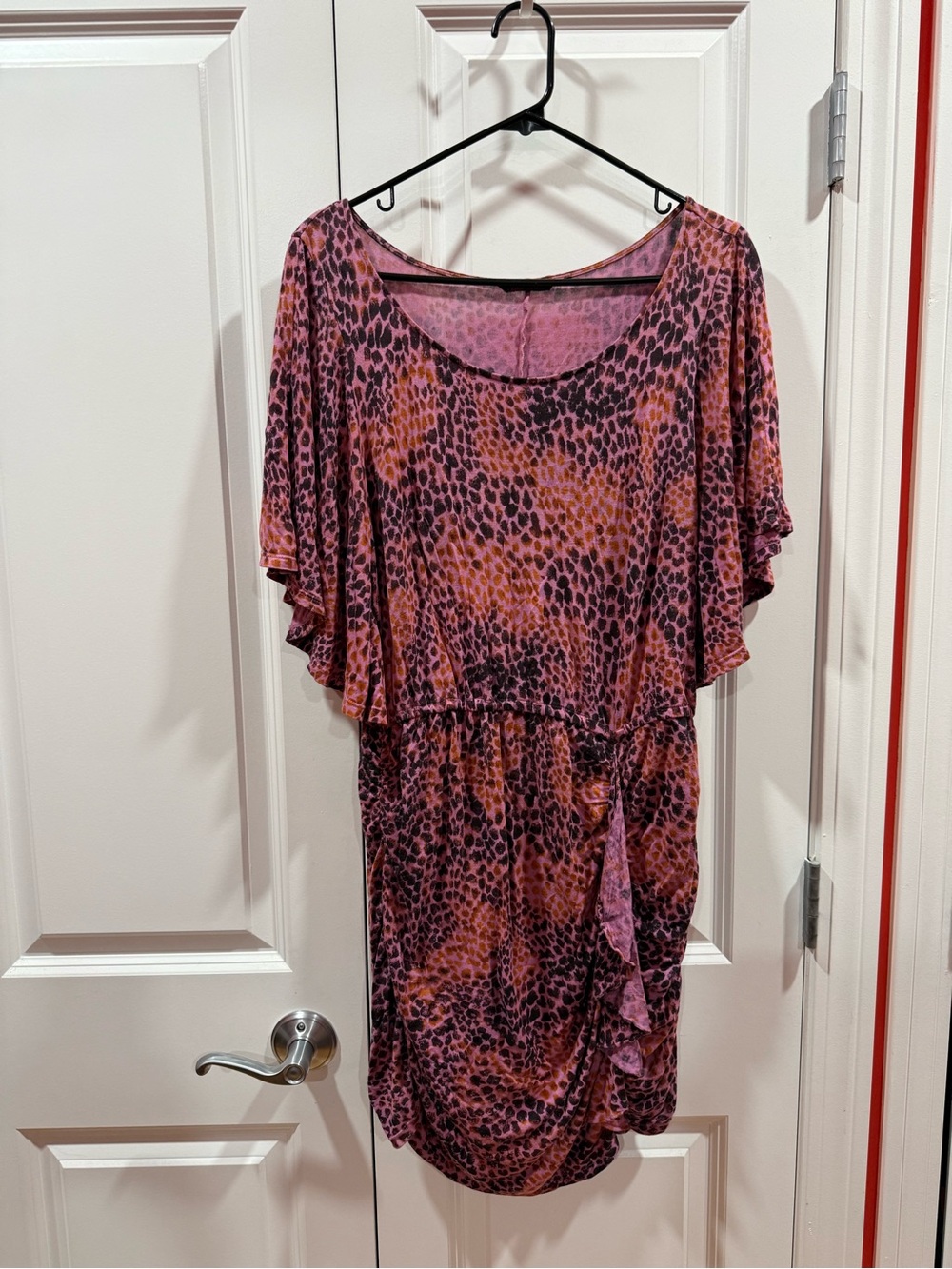 sofia by sofia vergara Pink and Orange Leopard Print Mini Dress